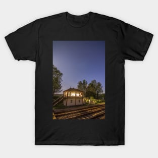 Settle Junction Signal Box Railway House After Dark North Yorkshire England T-Shirt